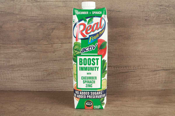 REAL ACTIV BOOST IMMUNITY CUCUMBER SPINACH JUICE 1 LTR