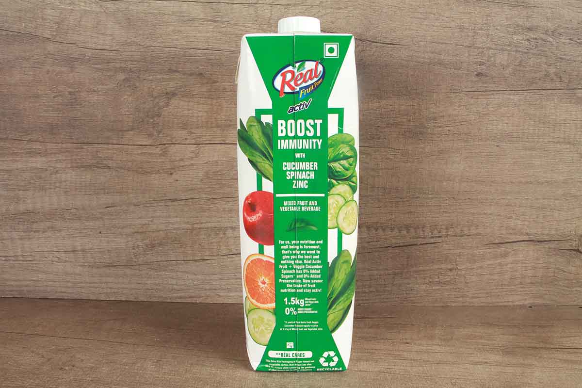 Real Activ Boost Immunity Cucumber Spinach Juice 1 Ltr