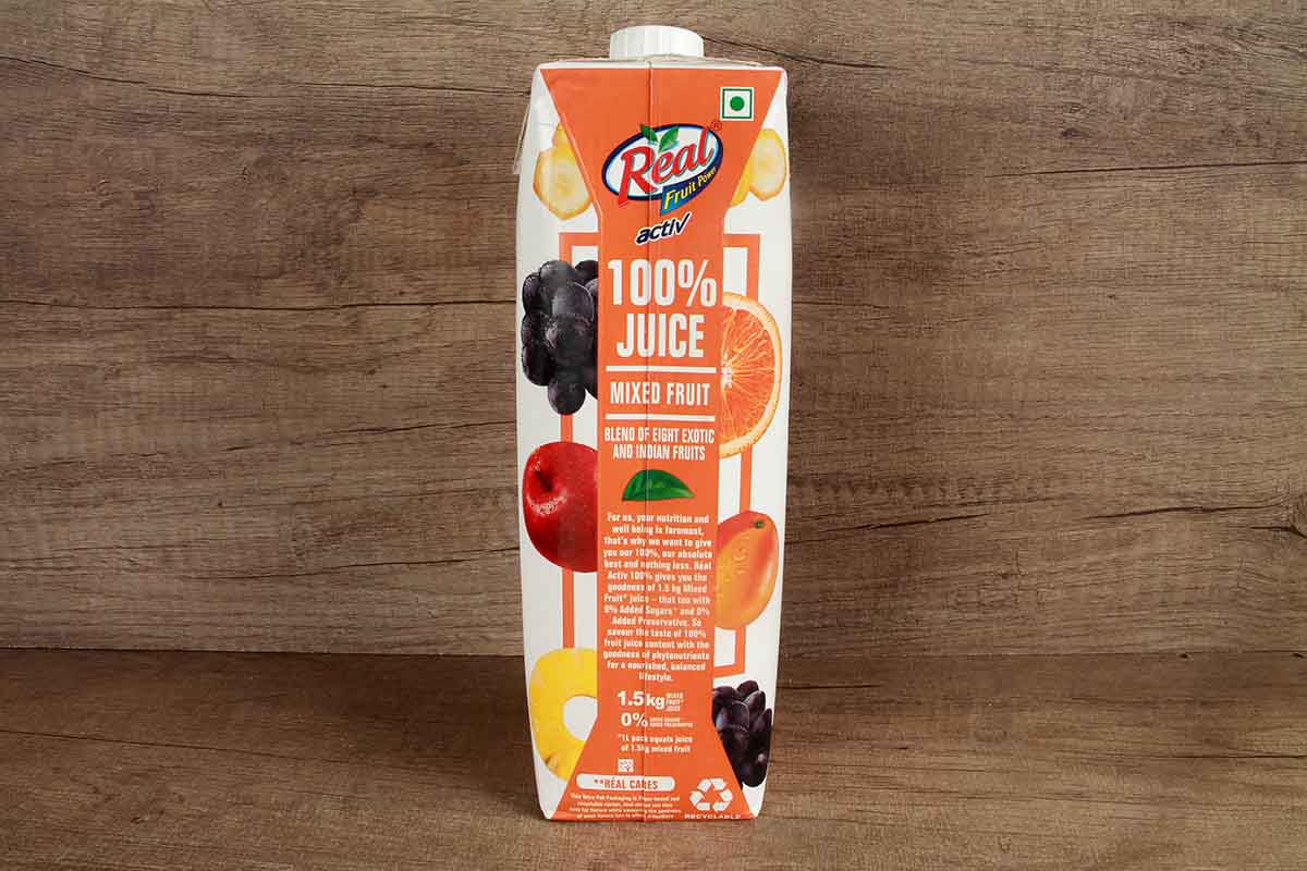 Real Active 100% Mix Fruit Juice No Added Sugar 1 Ltr