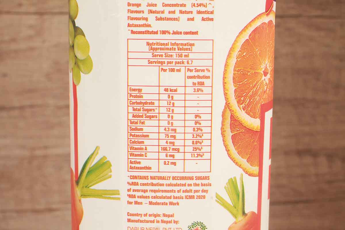 Real Activ Heart Health With Mixed Fruit And Vegitable Beverage Orange Carrot Antioxidant Juice 1 Ltr