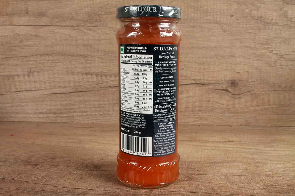 St Dalfour Heritage Peach Jam 284 Gm
