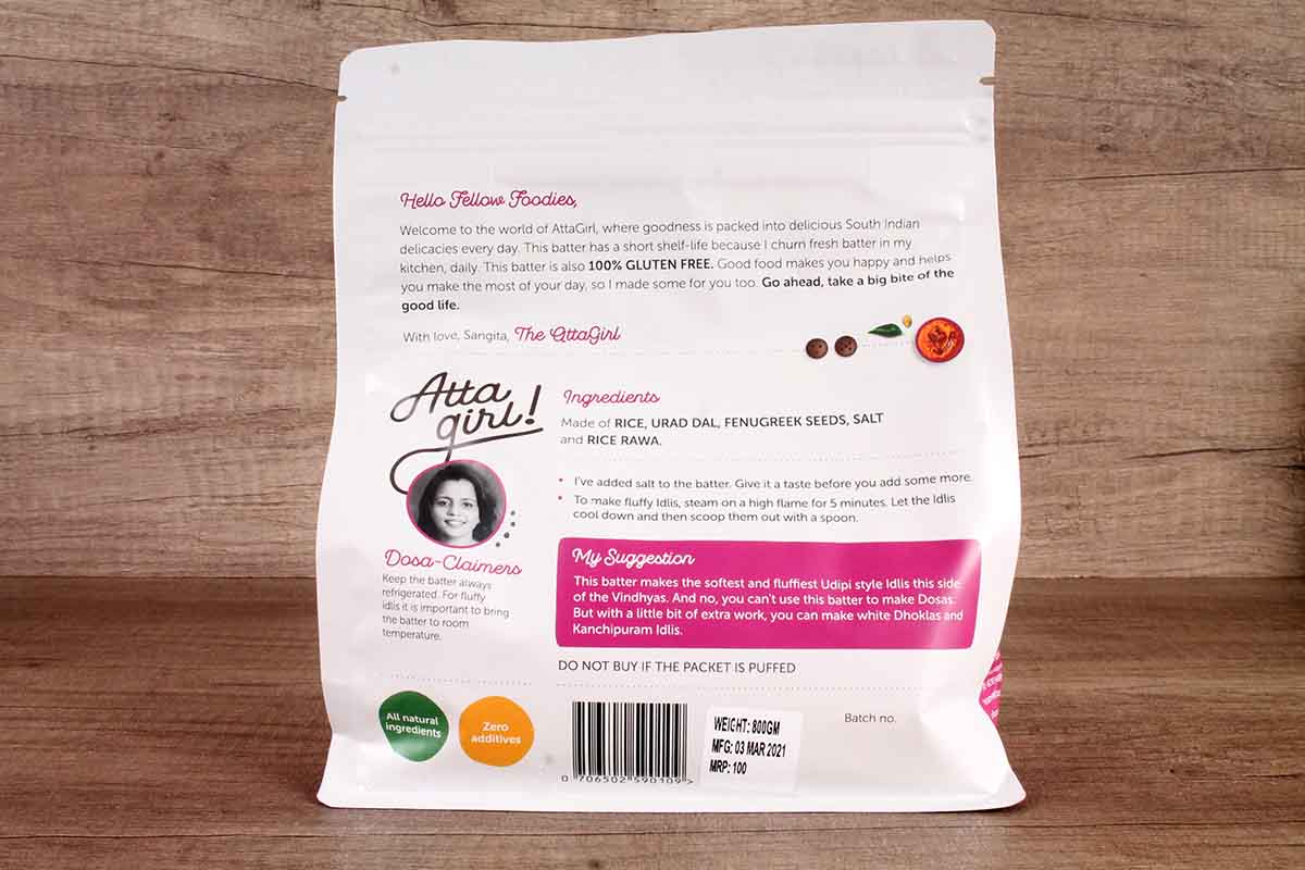 Attagirl Special Idli Batter 800 Gm