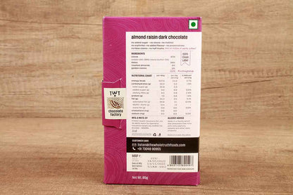The Whole Truth Almond Raisin Dark Chocolate No Added Sugar 80 Gm
