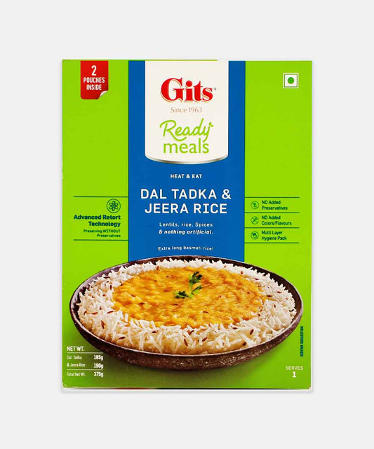 Gits Dal Tadka And Jeera Rice Ready Meals 375 Gm