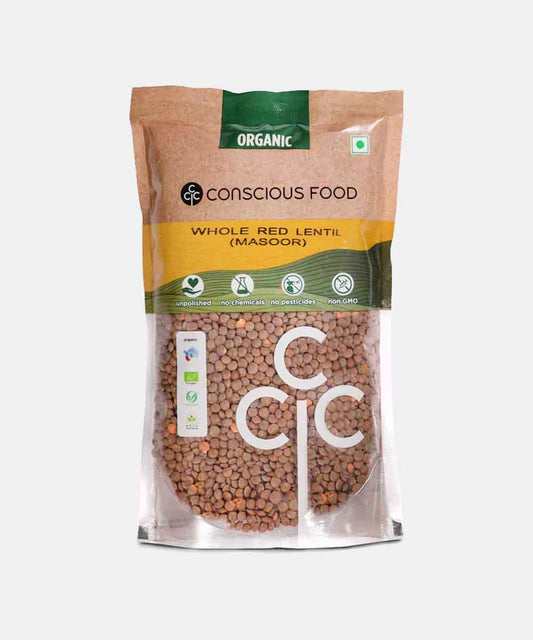 Conscious Food Whole Masoor 500 Gm