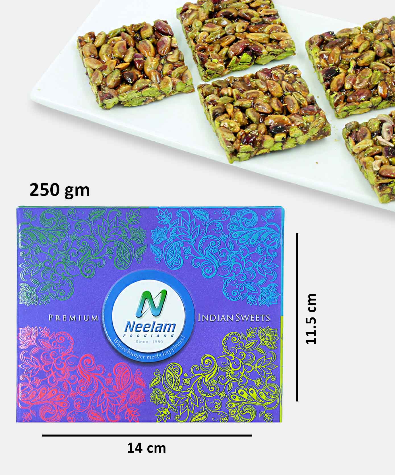 Stevia Pista Chikki 250 Gm No Added Sugar Sweet