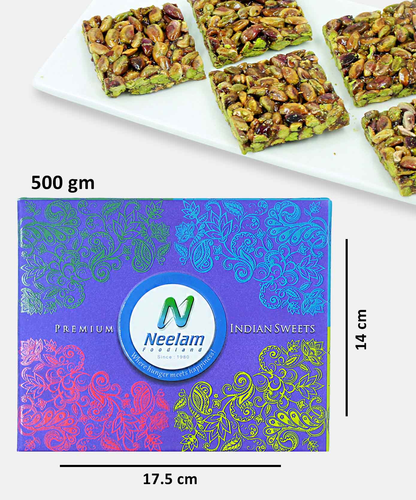 Stevia Pista Chikki 500 Gm No Added Sugar Sweet