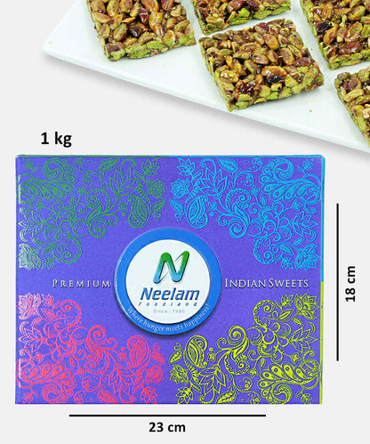 Stevia Pista Chikki 1 Kg No Added Sugar Sweet