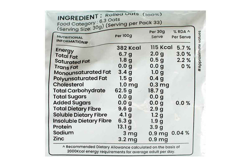 suprfit 100% natural rolled oats 1 kg