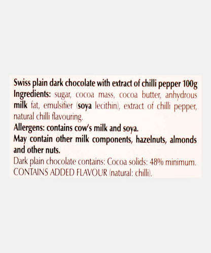 Lindt Chilli Dark Chocolate 100 Gm