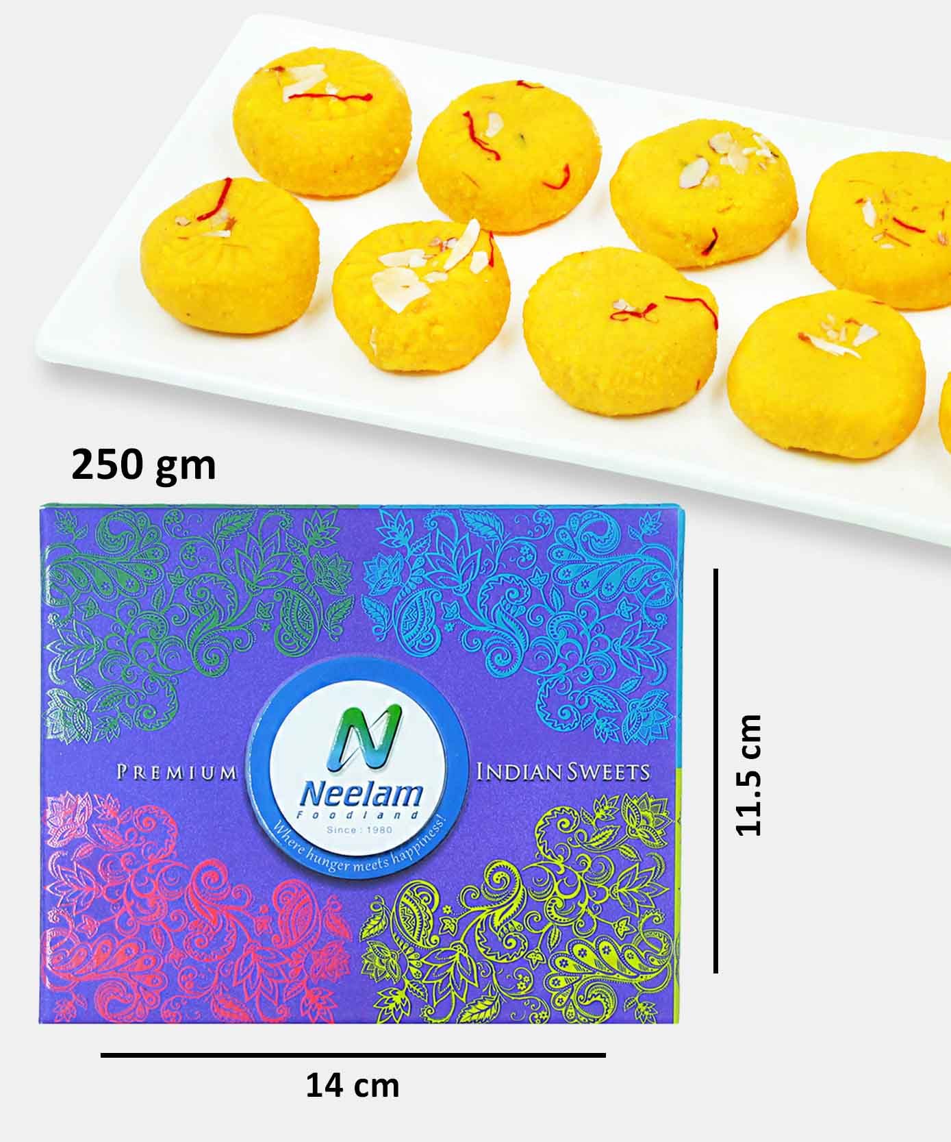 Kesar Round Peda Sweet 250 Gm