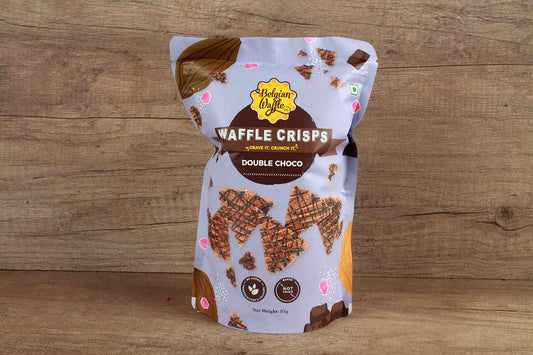 The Belgian Waffle Co Waffle Crisps Double Chocolate Flavour 85 Gm