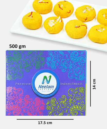 Kesar Round Peda Sweet 500 Gm