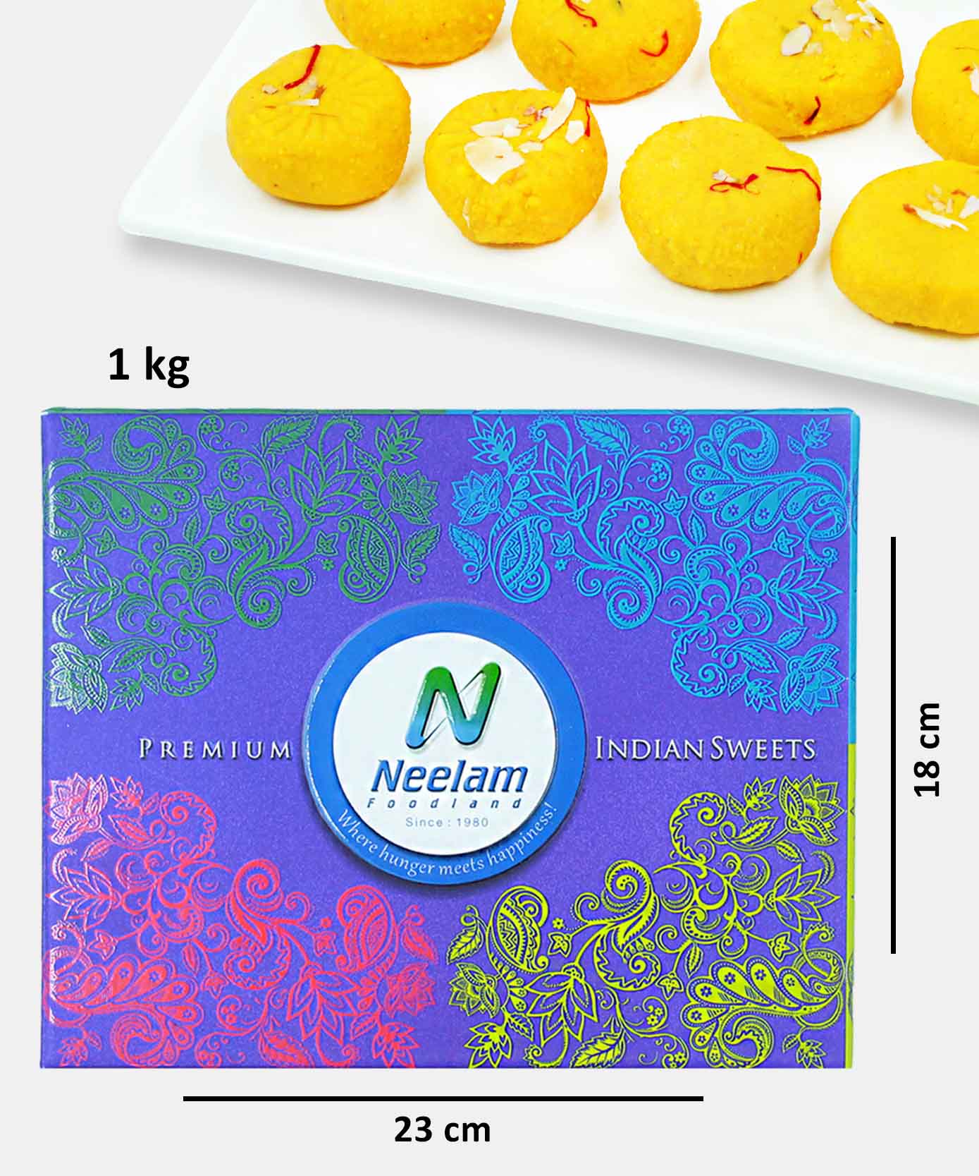 Kesar Round Peda Sweet 1 Kg