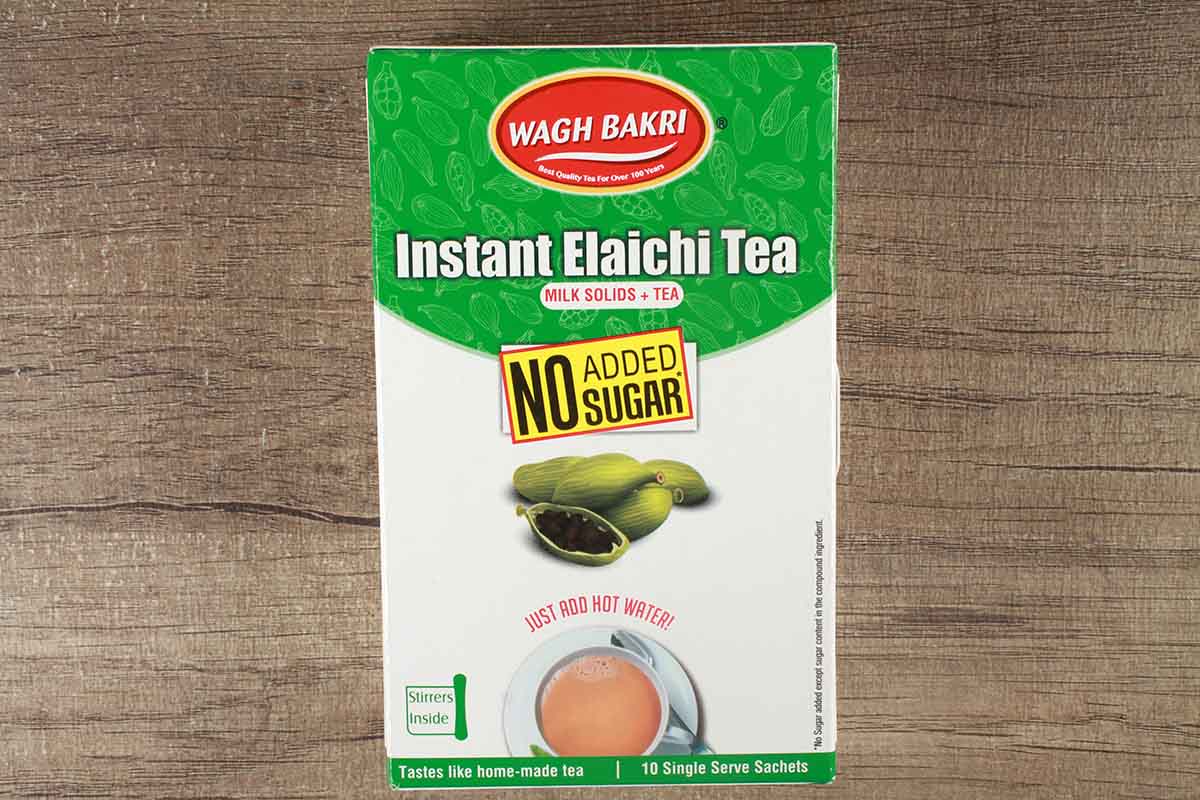 Wagh Bakri Instant Elaichi Tea No Added Sugar 80 Gm ( 10 Sachets )