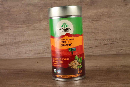 Organic India Tulsi Ginger Tea Tin 100 Gm