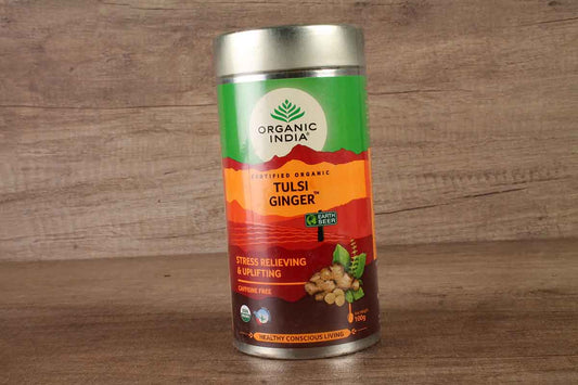Organic India Tulsi Ginger Tea Tin 100 Gm
