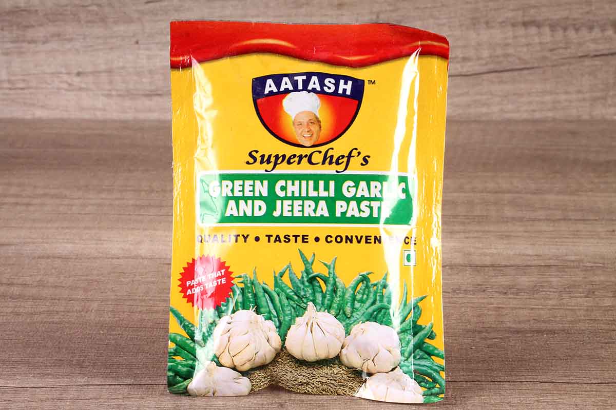 Aatash Green Chilli Garlic And Jeera Paste 100 Gm