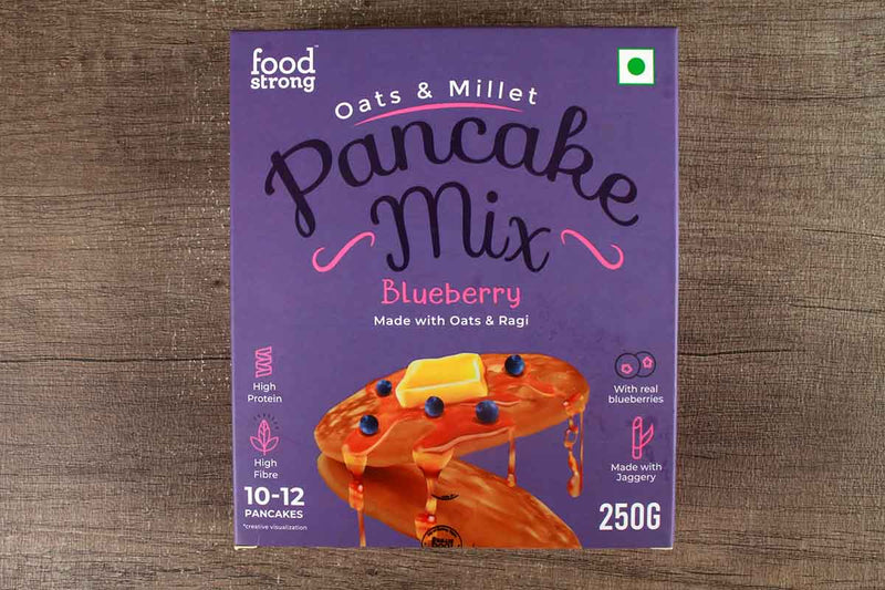 food strong oats & millet blueberry pancake mix 250