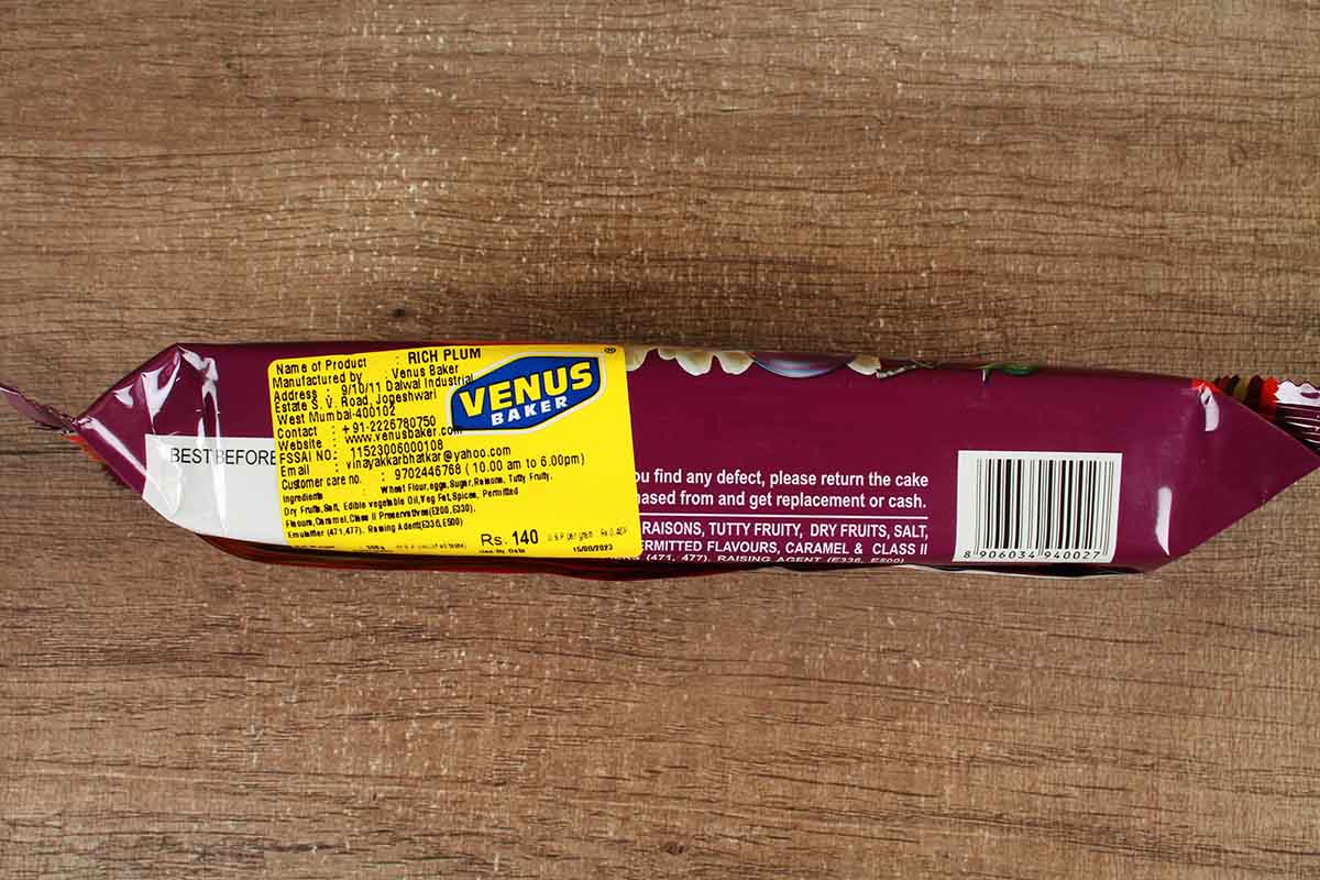 Venus Baker Rich Plum Cakes 300 Gm