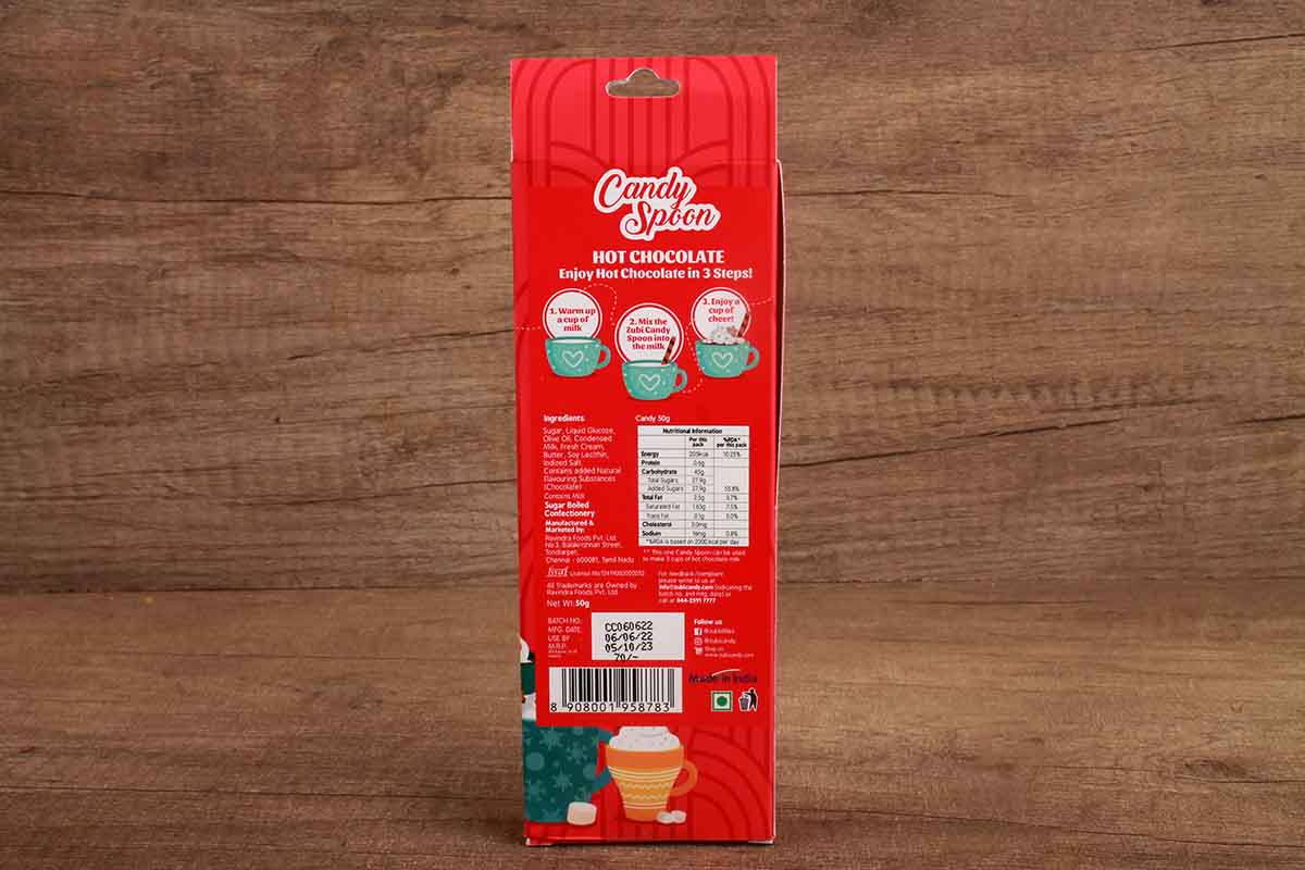Zubi Hot Chocolate Flavour Candy Spoon 50 Gm