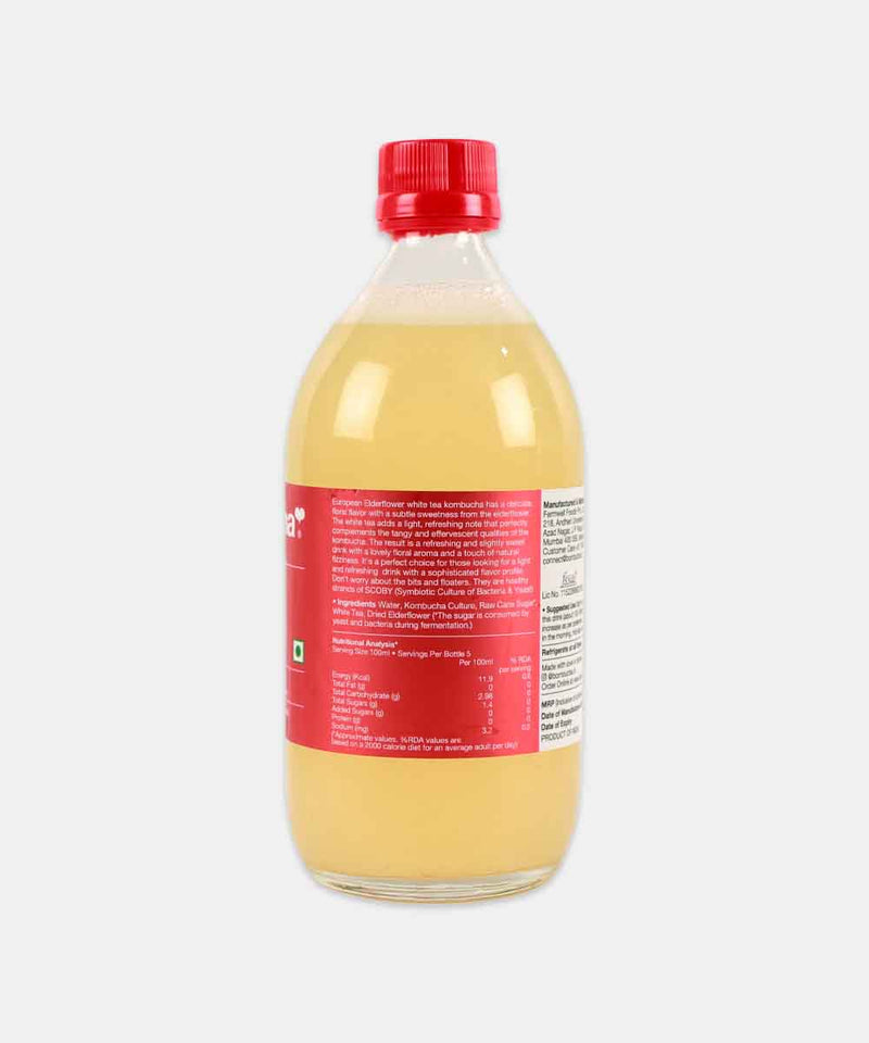 BOMBUCHA ELDERFLOWER MADE WITH PREMIUM WHITE TEA 500 ML