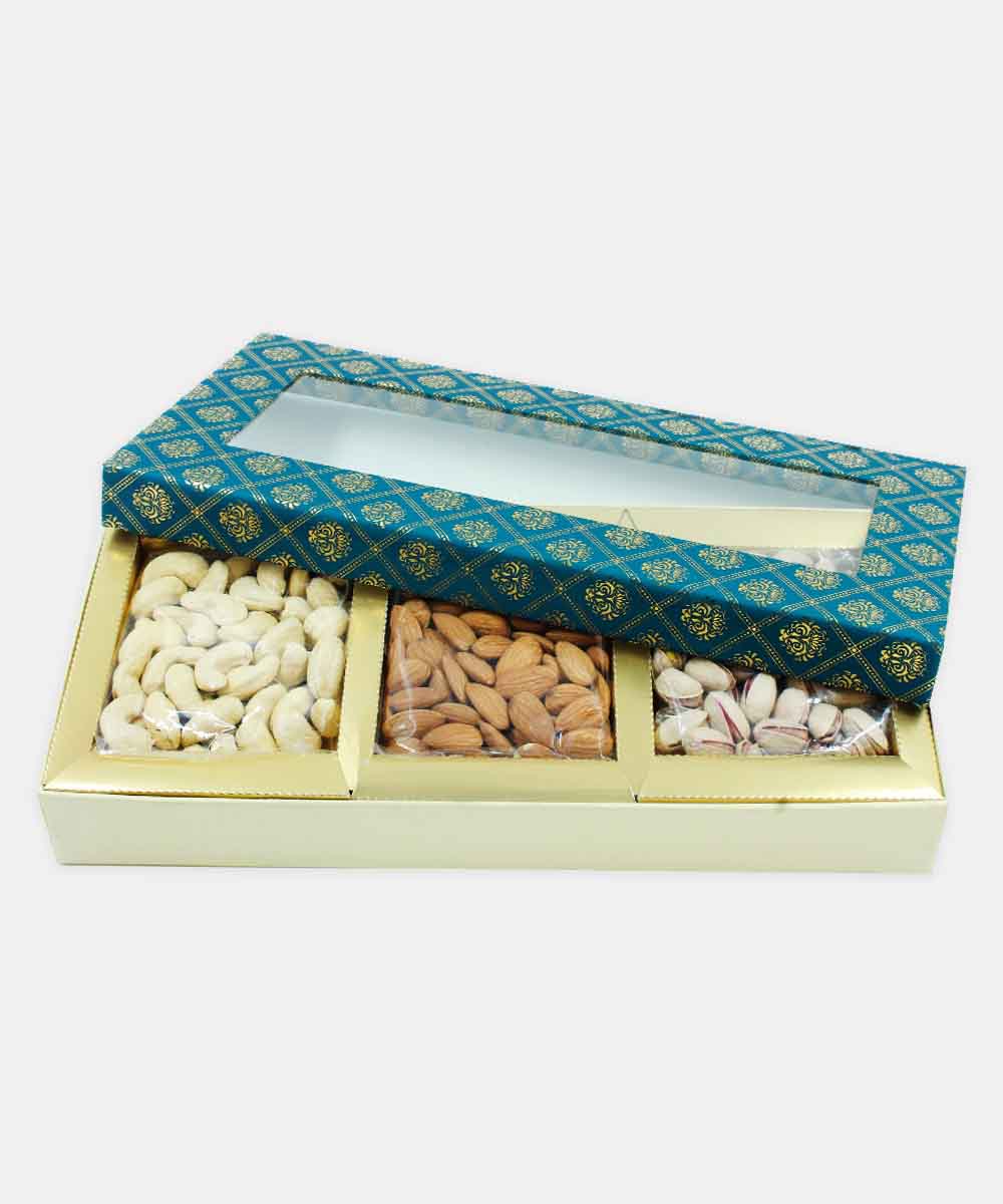 Royal Trio Dry Fruit Box - Turquoise