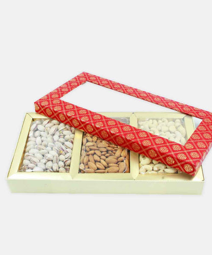Royal Trio Dry Fruit Box - Crimson