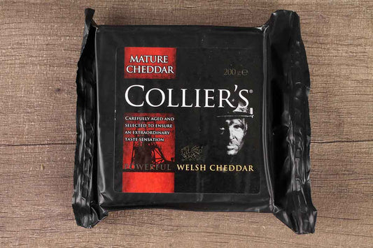 Colliers 100 % Welsh Milk Mature Cheddar Cheese 200 Gm