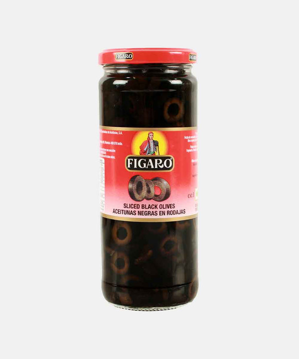 FIGARO BLACK OLIVES SLICED 450 GM