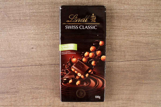 Lindt Swiss Classic Roasted Hazelnuts Dark Chocolate 100 Gm