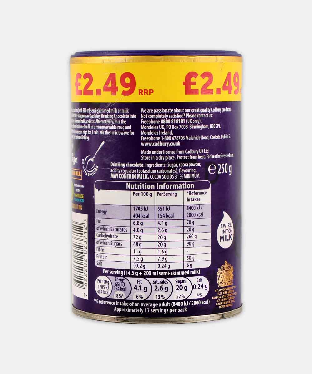 Cadbury Hot Chocolate Imported 250 Gm