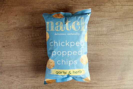 Natch Garlic & Herb Chickpea Popped Chips 55 Gm