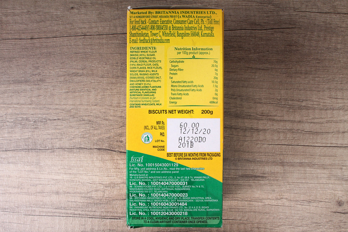 Britannia 5 Grain Nutri Choice Biscuits 200 Gm