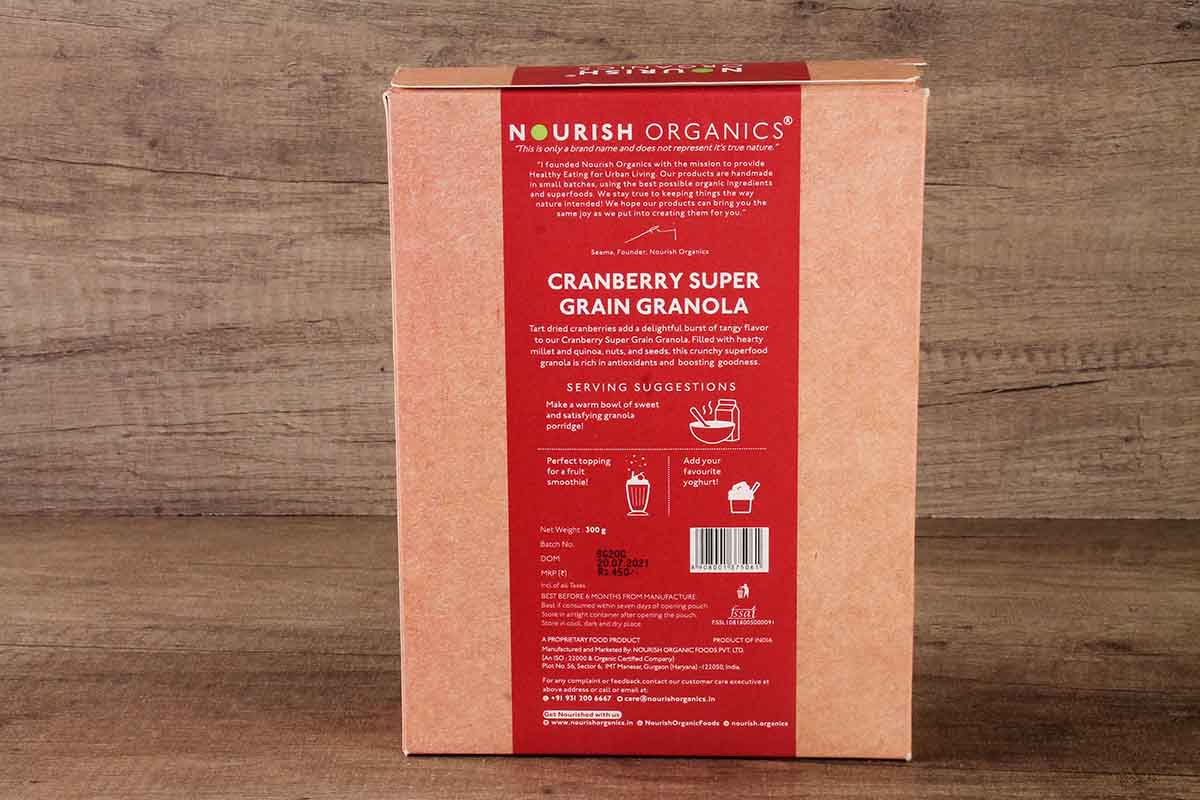 Nourish Organics Cranberry Super Grain Granola 270 Gm