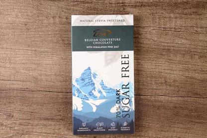 Zevic Himalayan Pink Salt 70% Dark Sugar Free Chocolate 90 Gm