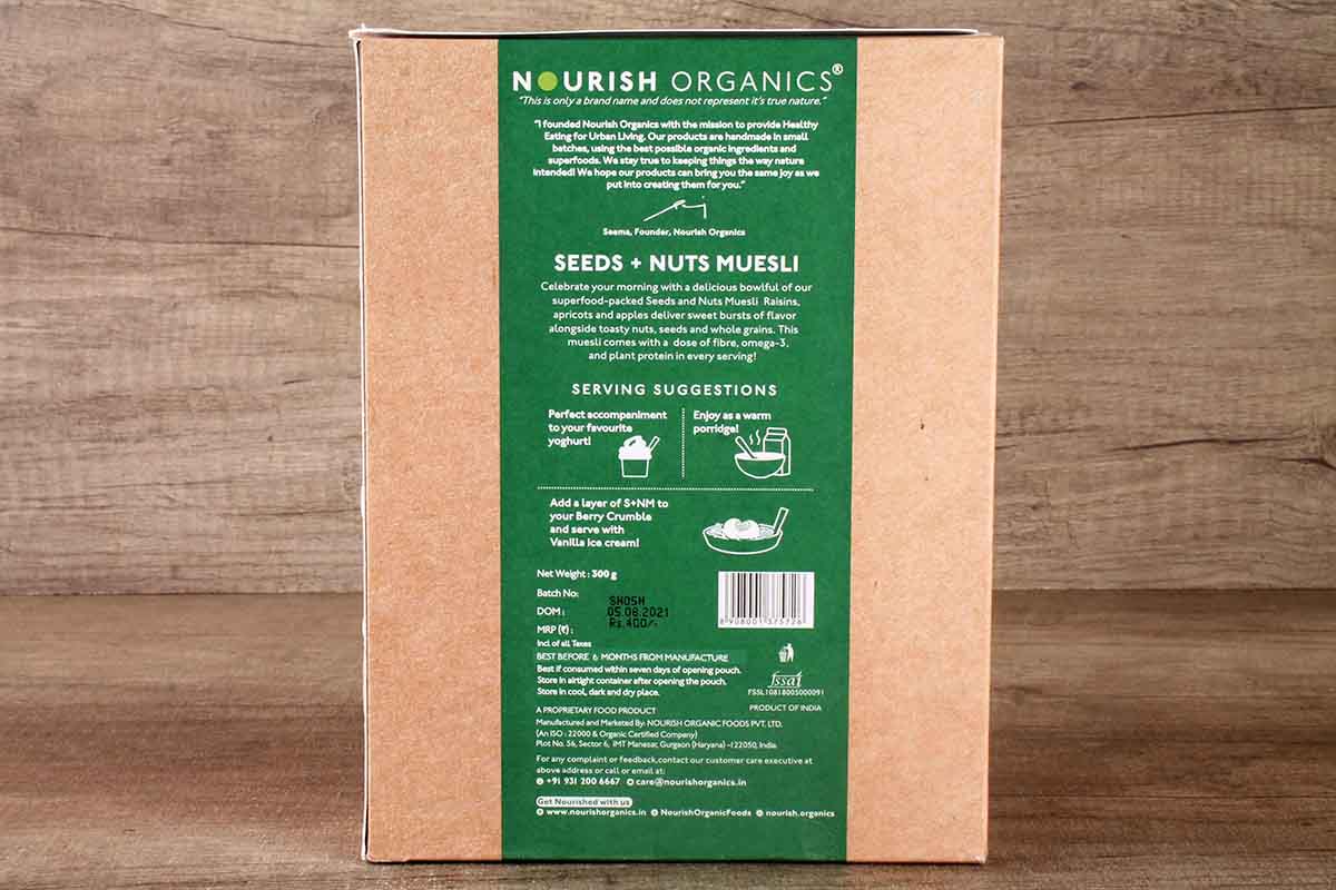Nourish Organics Seed Nuts Muesli 300 Gm