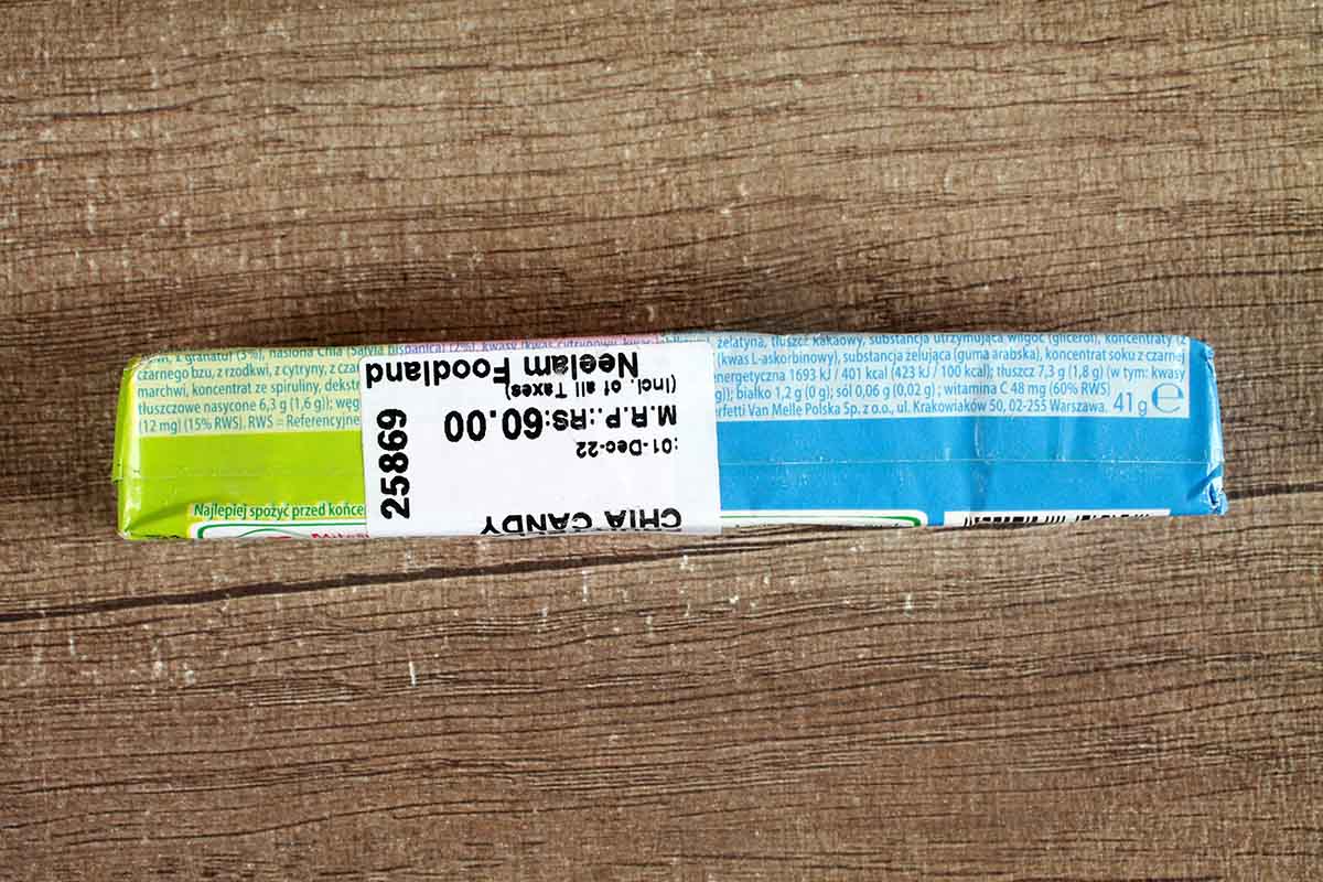 Fruittella Nasiona Chia Witamina C Candy Chocolate 41 Gm