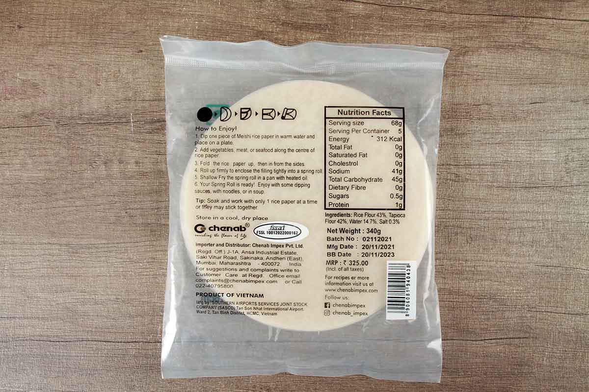 Meishi Spring Roll Rice Paper Sheets 16 Cm 340 Gm