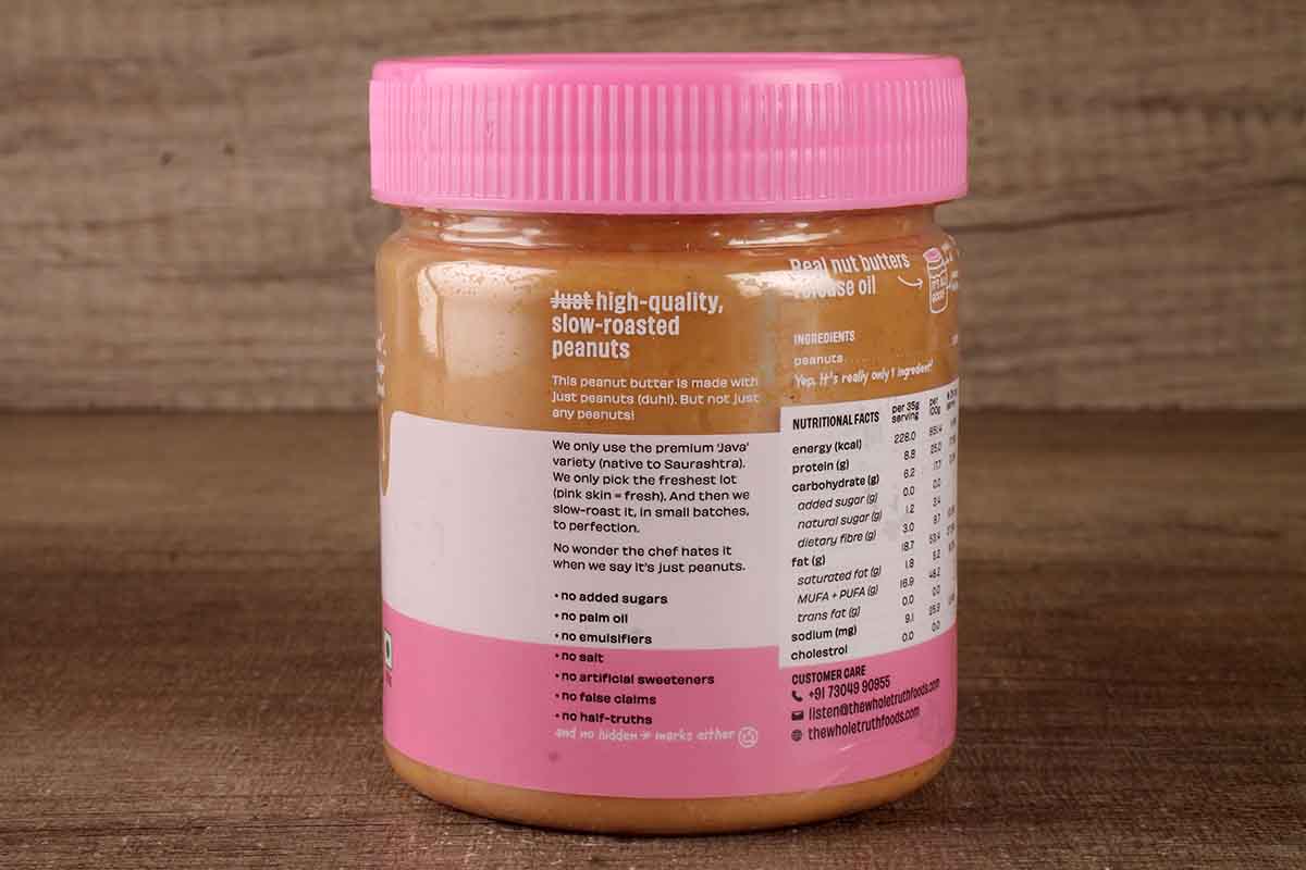 The Whole Truth Unsweetened Peanut Butter Crunchy 325 Gm