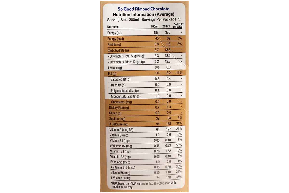 So Good Chocolate Almond Milk 1 Ltr