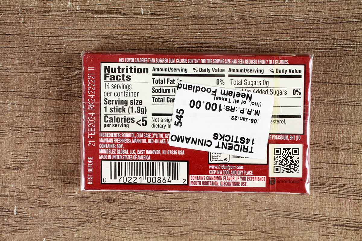 Trident Cinnamon Gum 14 Stick