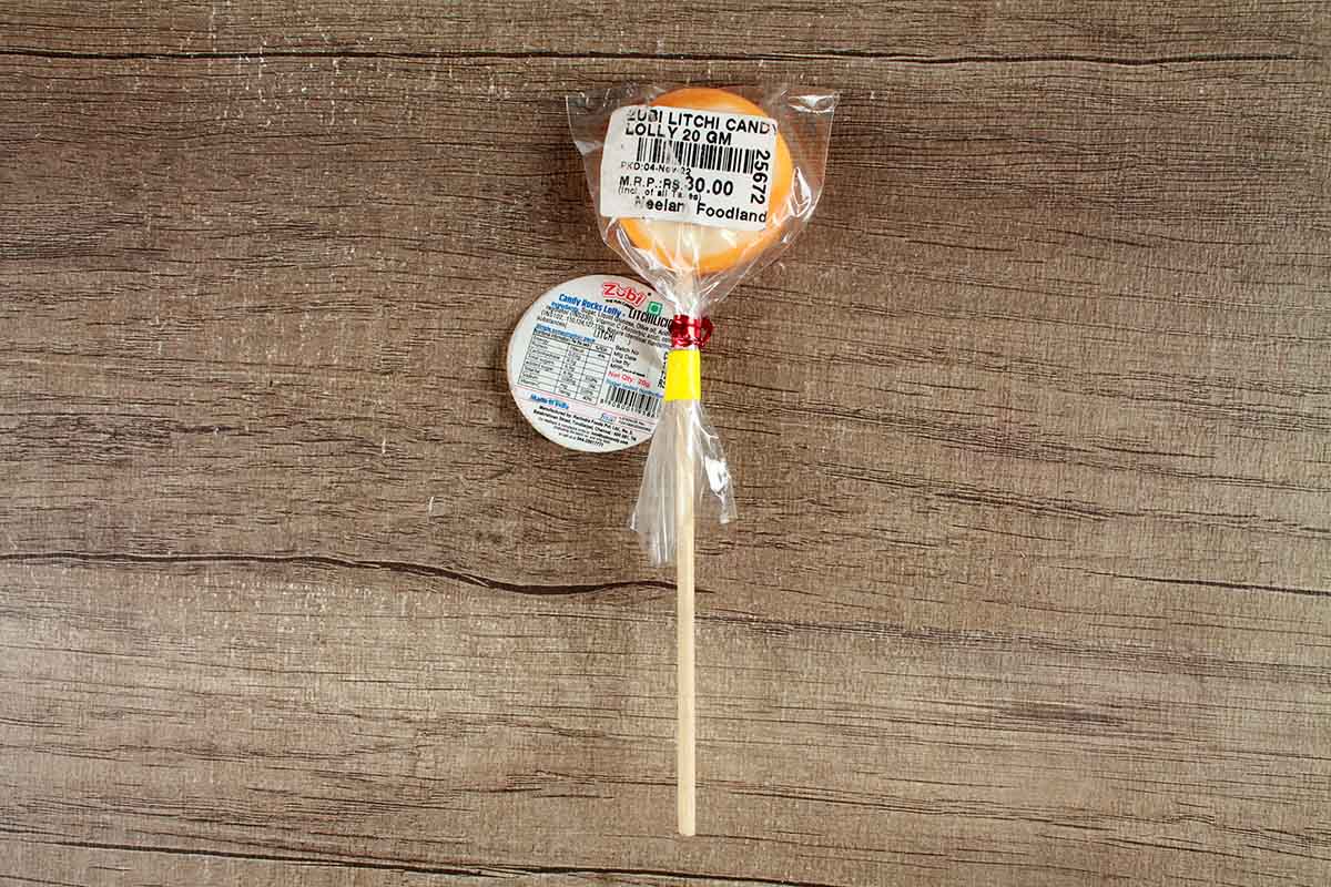 Zubi Litchilicious Candy Lollypop 30 Gm