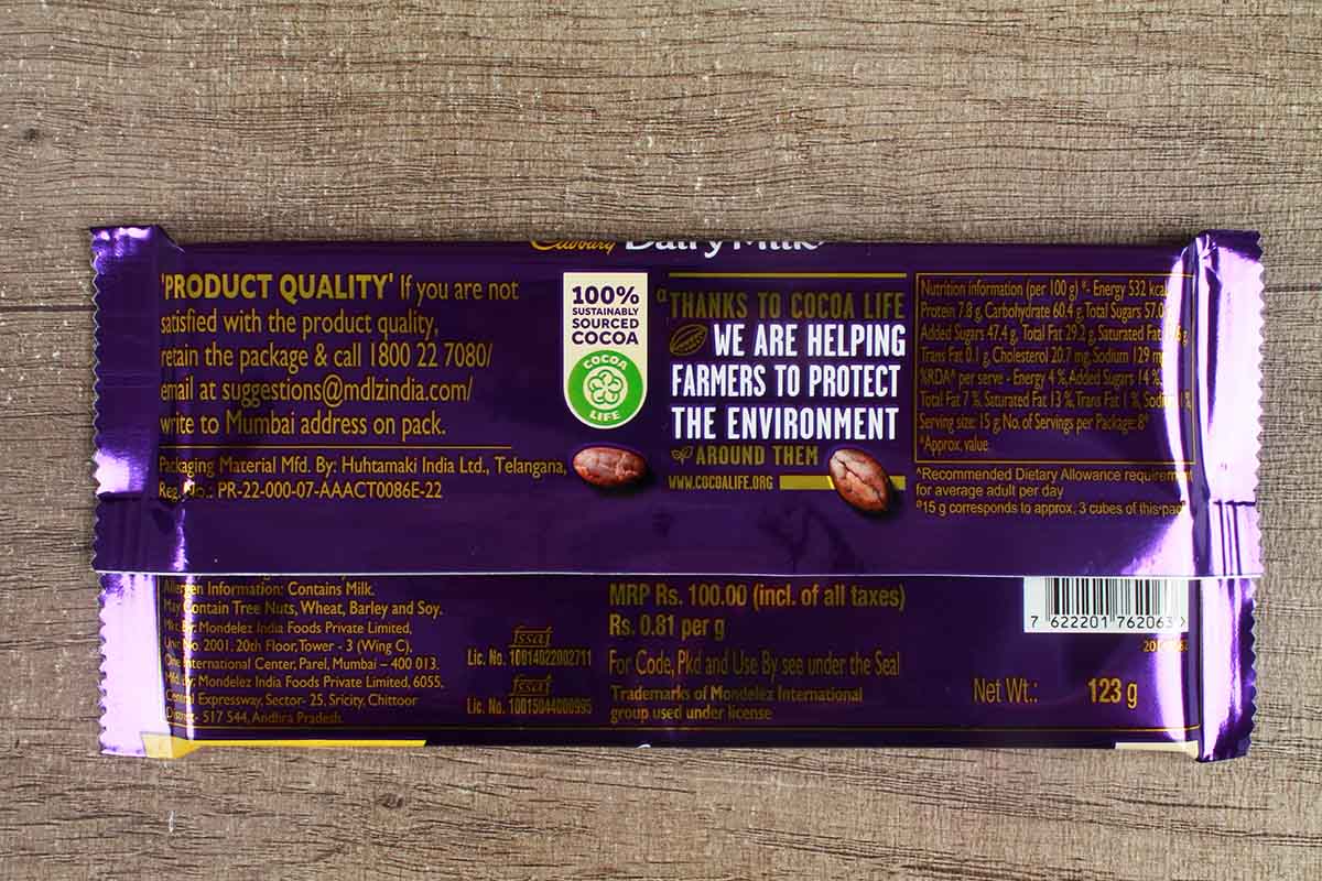 Cadbury Dairy Milk Chocolate Family Pack 123 Gm