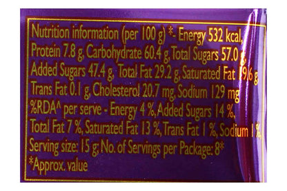 Cadbury Dairy Milk Chocolate Family Pack 123 Gm