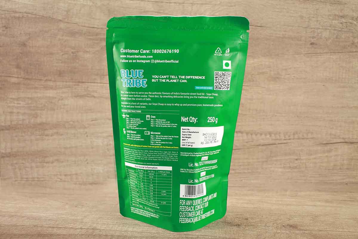 Blue Tribe Soya Chaap Hariyali 250 Gm
