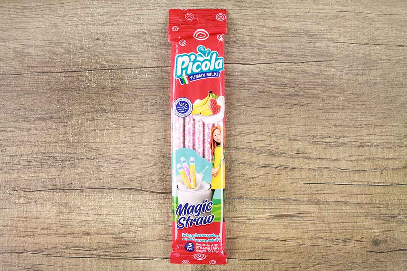 picola banana and strawberry magic straw 5 pc