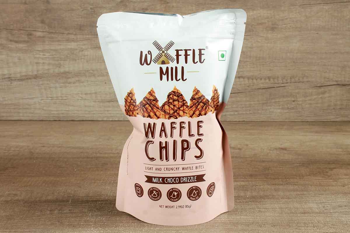 Waffle Mill Waffle Chips Milk Choco Drizzle 80 Gm