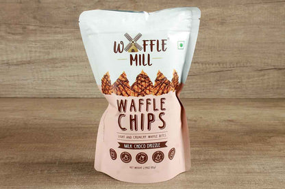 Waffle Mill Waffle Chips Milk Choco Drizzle 80 Gm