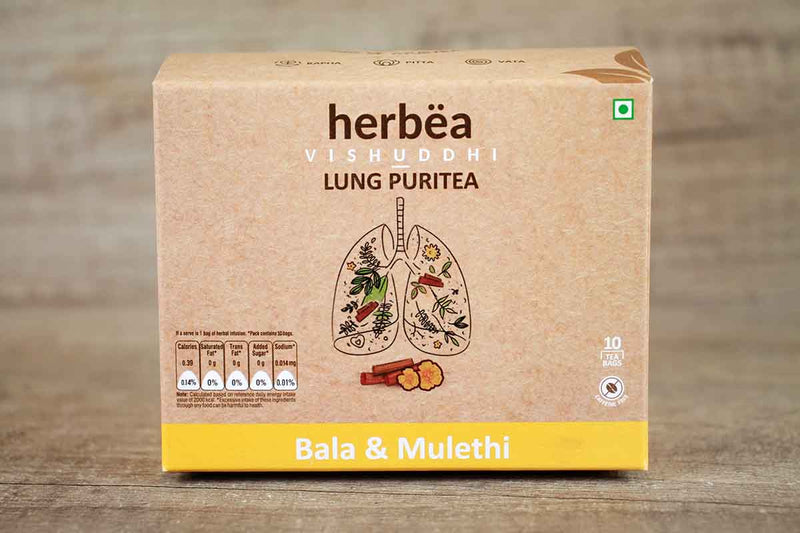 herbea vishuddhi lung puritea bala and mulethi tea 10 sachets 15